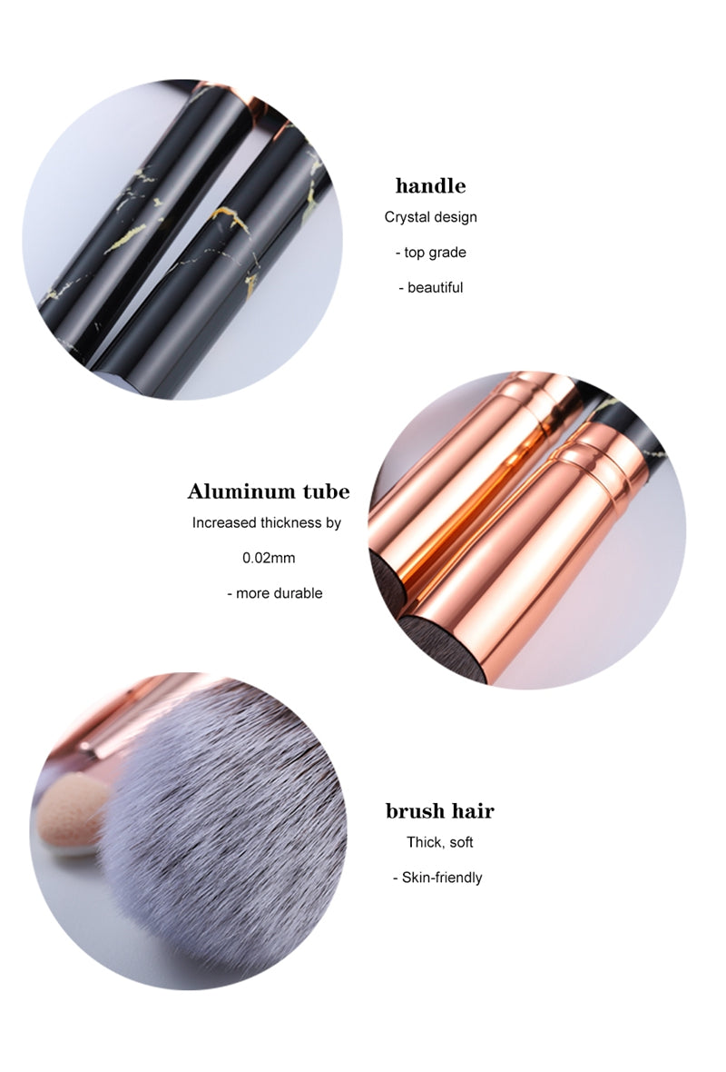 GlowBrush™ Marbled Design Makeup Brushes Set